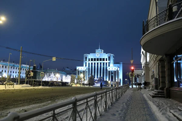 Landscape Kazan Winter Night Russia — Stock Photo, Image