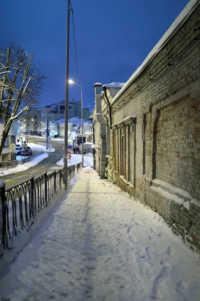 Vista Rua Inverno Noite Kazan Rússia — Fotografia de Stock