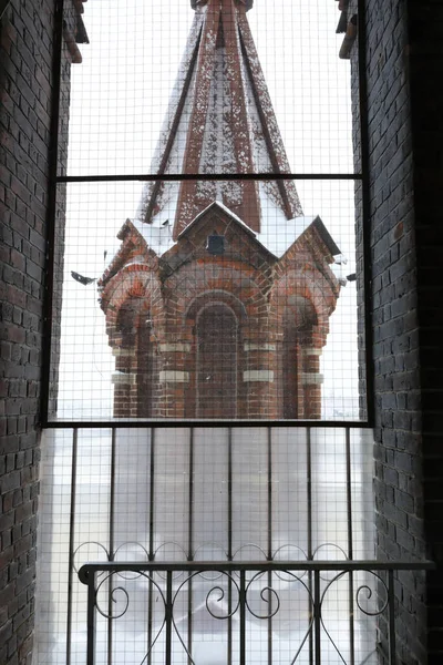 Details Van Klokkentoren Epiphany Kathedraal Kazan Rusland — Stockfoto