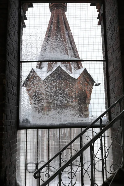 Frammento Campanile Cattedrale Dell Epifania Kazan Russia — Foto Stock