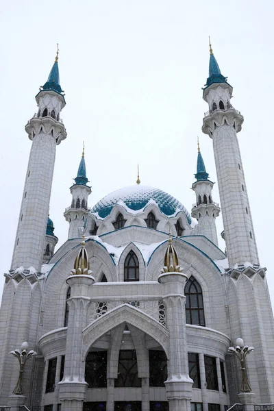 Uitzicht Kul Sharif Moskee Kazan Kremlin Winter — Stockfoto