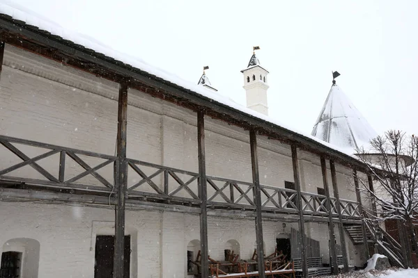 Details Der Bauarbeiten Auf Dem Gebiet Des Kasaner Kremls Winter — Stockfoto