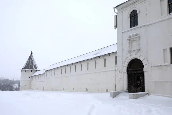 Parede Exterior Kazan Kremlin Inverno — Fotografia de Stock