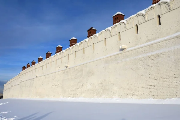 Uitzicht Witte Muur Van Kazan Kremlin Winter Rusland — Stockfoto