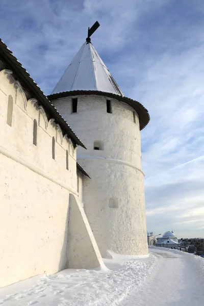 Солнечная Юго Западная Башня Казанского Кремля Зимой Россия — стоковое фото