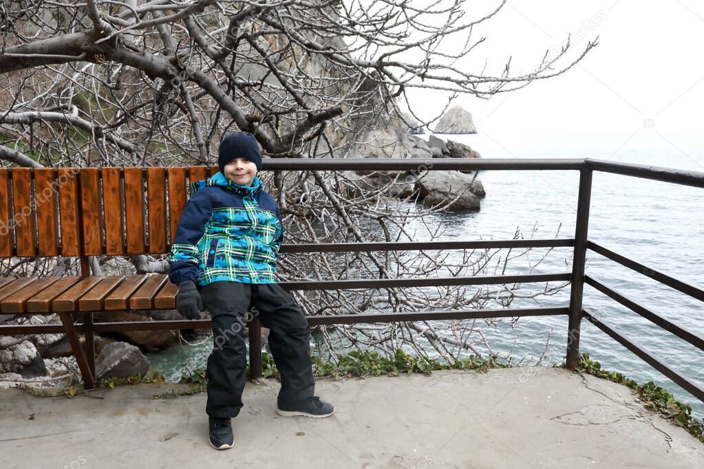 Child on a bench at Chekhov's dacha, Gurzuf, Crimea