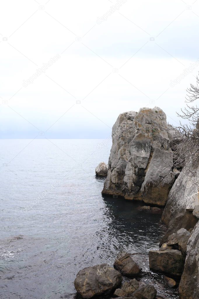 Landscape of Chekhov Bay in Gurzuf, Crimea