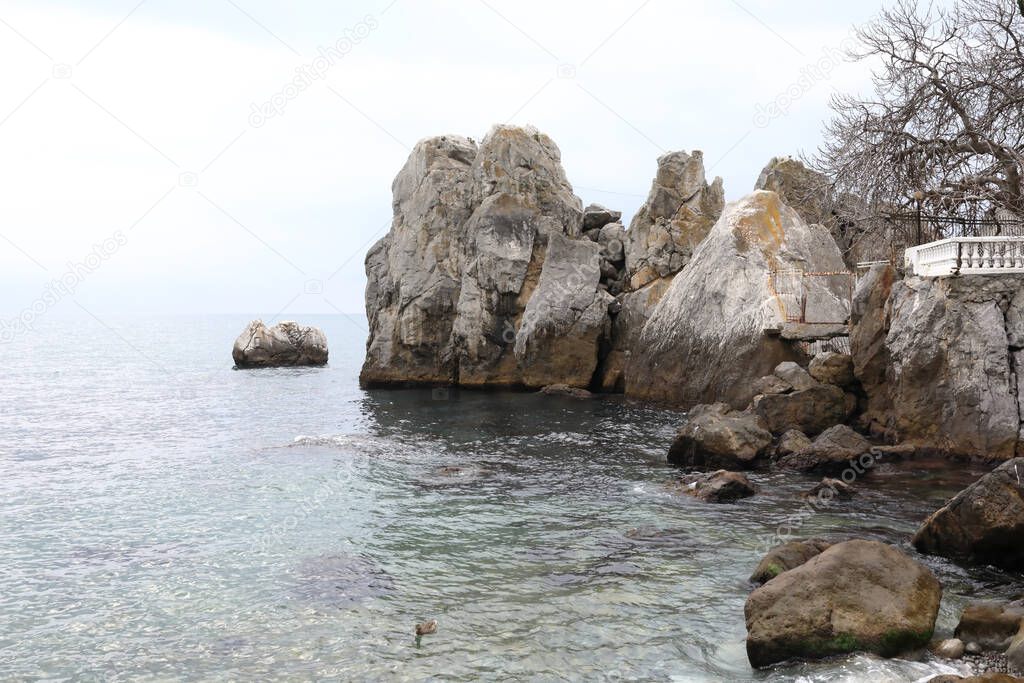 View of Anton Chekhov Bay in Gurzuf, Crimea