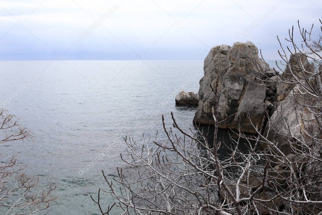 View of Chekhov Bay in spring, Gurzuf, Crimea