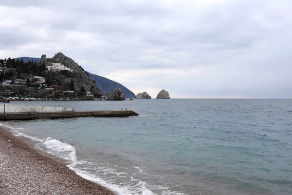 Landscape Genoese Rock Gurzuf Crimea — Stock Photo, Image