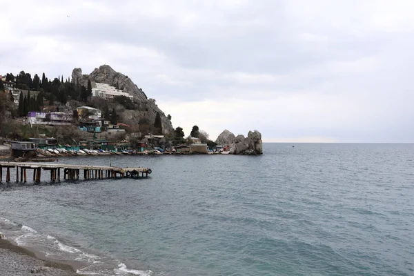 View Genoese Rock Gurzuf Crimea — Stock Photo, Image