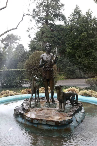 View Orpheus Fountain Gurzuf Park Spring — Stock Photo, Image