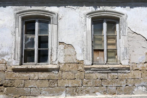 Fenêtres Construction Dans Petite Jérusalem Vieille Ville Erevpatoria Crimée — Photo