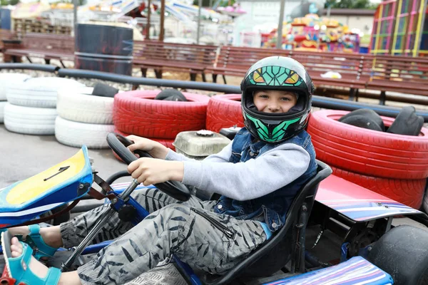 Portrait Boy Shifter Kart — Stock Photo, Image