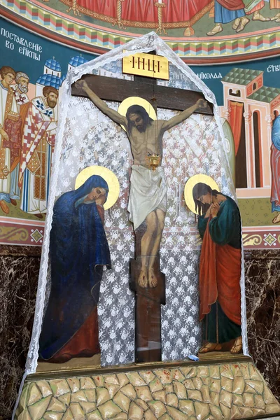 Ukřižování Ježíše Krista Kostele Mikuláše Jevpatorii Krym — Stock fotografie