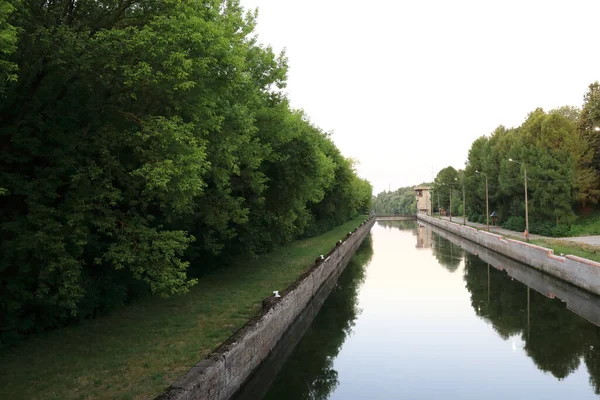 Landscape Lock Oka River Russia — Stock Photo, Image