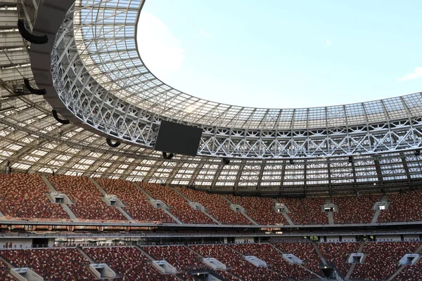 Stade Football Sur Toit Ouvert Tribune Été — Photo