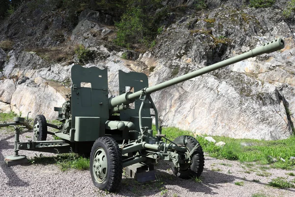 卡累利阿Gora Filina的S 60自动高射炮 — 图库照片