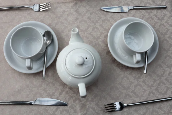 Two teacups and teapot — Stock Photo, Image