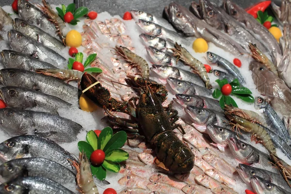 Lobster on a fishes — Stock Photo, Image