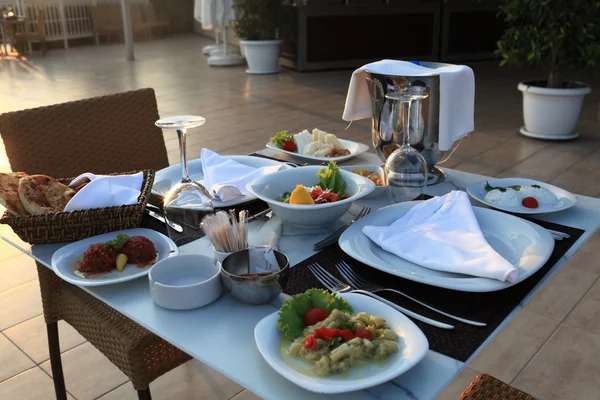 Assorted Turkish meze on table — Stock Photo, Image