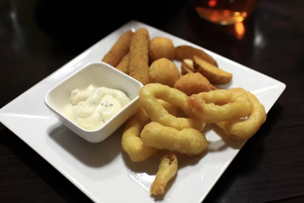 Fried onion rings — Stock Photo, Image