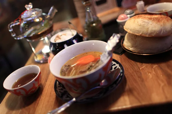 Piatto con zuppa — Foto Stock