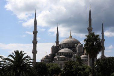 Sultanahmet Camii görünümünü gökyüzü arka plan üzerinde