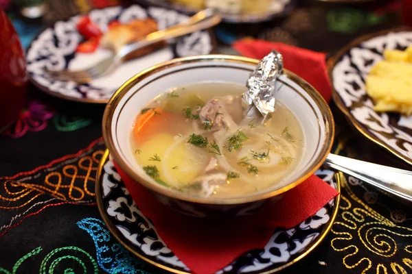 Plate with shorpo soup — Stock Photo, Image