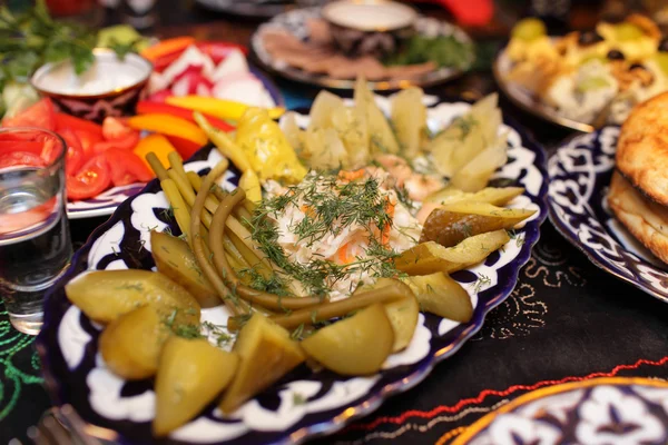 Plate with marinated vegetables — Stock Image Plate with marinated vegetables Stock Photo