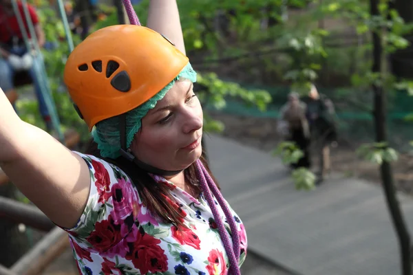 Woman climber resting — Stock Photo, Image