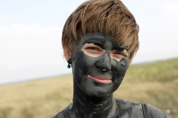 Woman with healthy mud — Stock Photo, Image