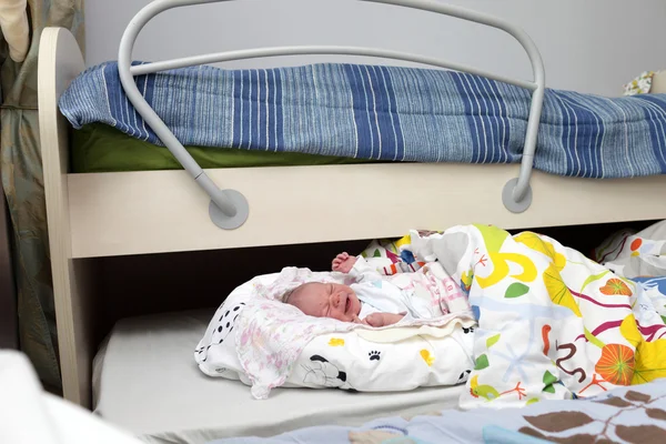 Portrait of crying newborn baby boy — Stock Photo, Image