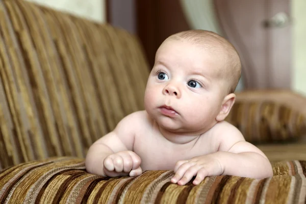 Newborn on the sofa — Stock Photo, Image