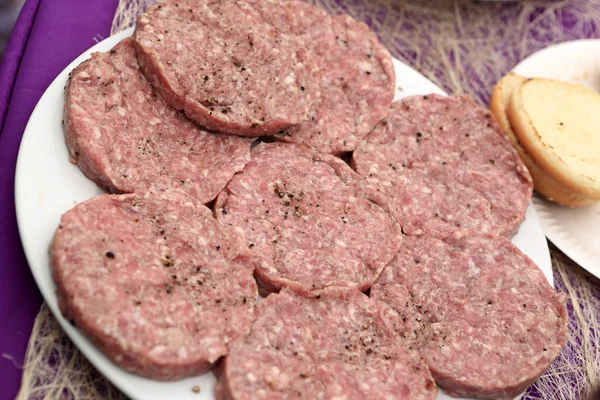 Raw meat for burgers Royalty Free Stock Photos