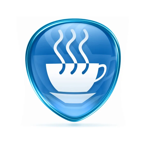 Icono de taza de café azul, aislado sobre fondo blanco . — Foto de Stock