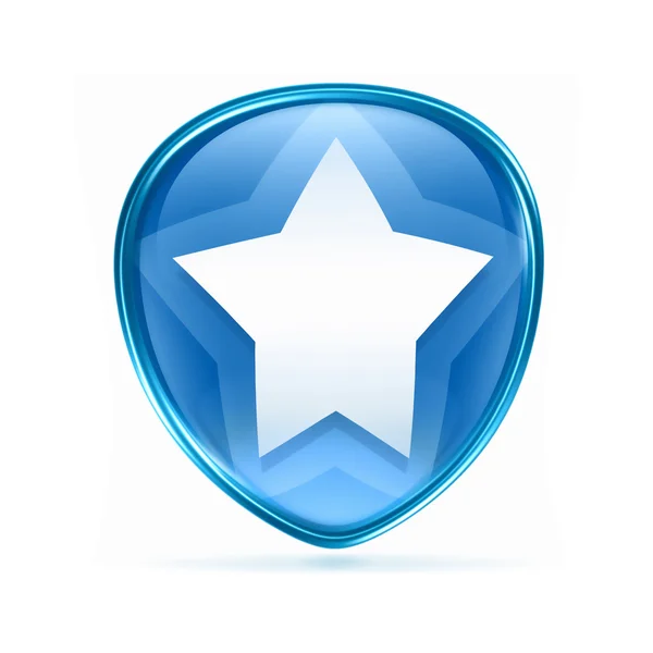 Star icon blue, isolated on white background. — Stock Photo, Image