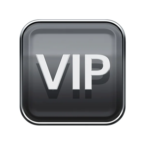 VIP icon glossy grey, isolated on white background — Stock Photo, Image