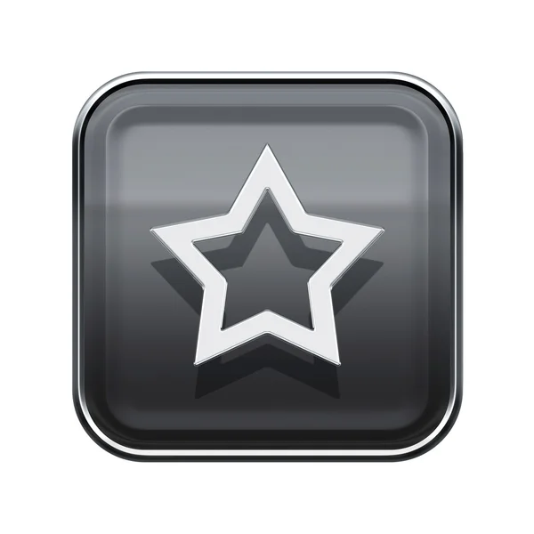 Star icon glossy grey, isolated on white background — Stock Photo, Image