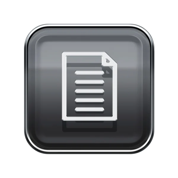 Document icon glossy grey, isolated on white background — Stock Photo, Image