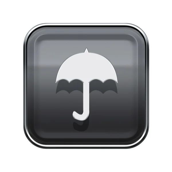 Umbrella icon glossy grey, isolated on white background — Stock Photo, Image