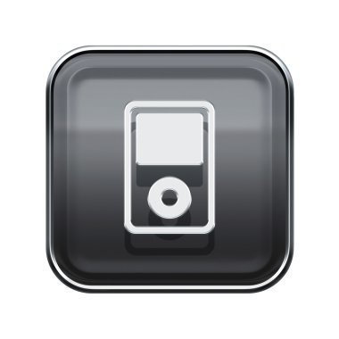 mp3 player parlak gri, beyaz arka plan üzerinde izole
