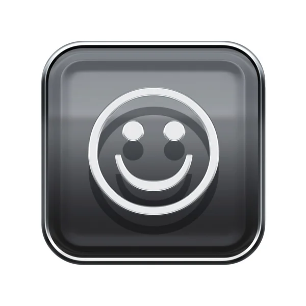 Smiley Face grosy grey, изолированный на белом фоне — стоковое фото