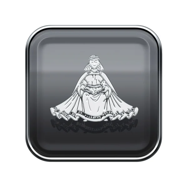 처녀자리 조디악 아이콘 회색, 흰색 배경에 고립 — 스톡 사진