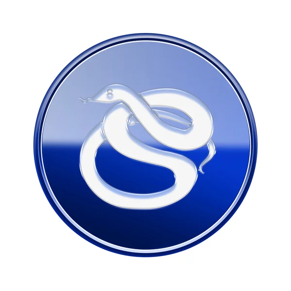 Snake Zodiac icon blue, isolated on white background. — Stock Photo, Image