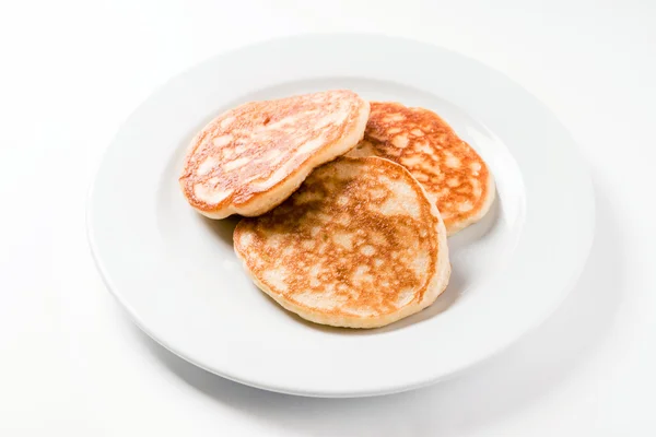 Fresh pancakes on plate — Stock Photo, Image