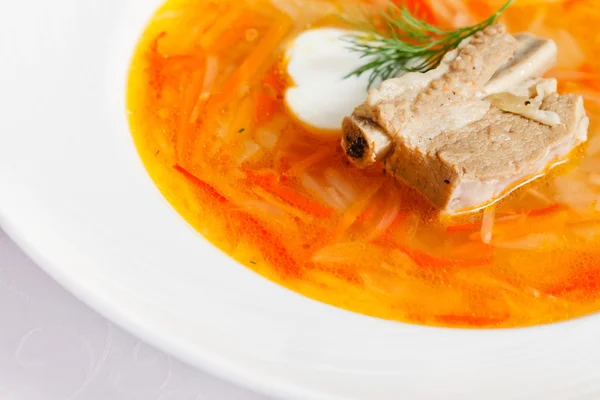 Sopa de col con carne — Foto de Stock