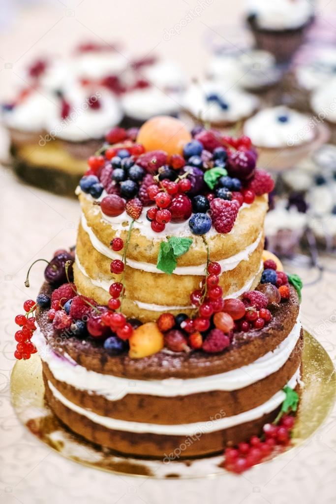 wedding cake with berries