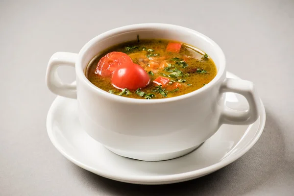 Vegetable soup on  plate — Stock Photo, Image