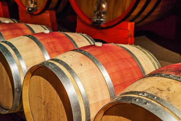 Wine wooden barrels — Stock Photo, Image